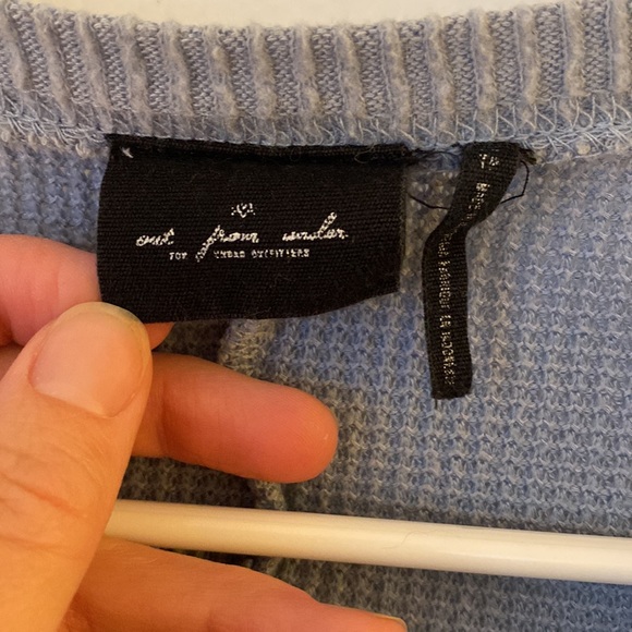 Urban Outfitters Out From Under XS Henley Crop Top Light Blue - Picture 2 of 4